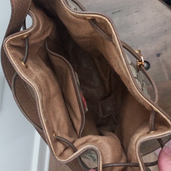 Authentic Vintage Gucci GG Monogram Supreme Sherry Web Ophidia Drawstring Bucket - Picture 8 of 11